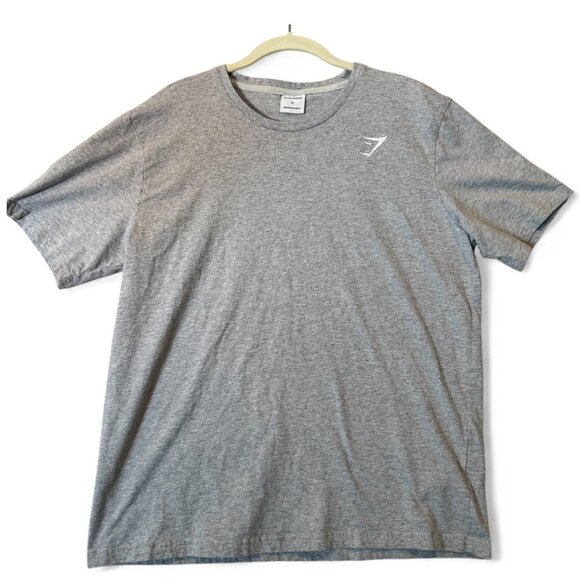 Gymshark T-Shirt Men’s XL Gray Short Sleeve Performance Logo Cotton - Picture 1 of 6